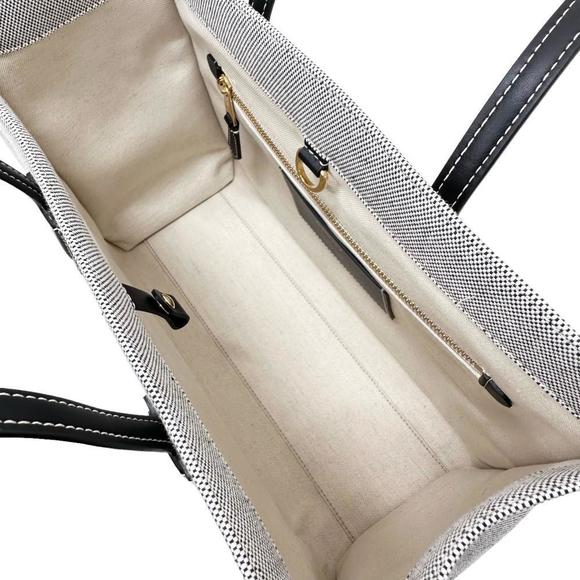 Burberry Freya Tote Logo Print Handbag Canvas Leather Grey Black - Picture 7 of 10